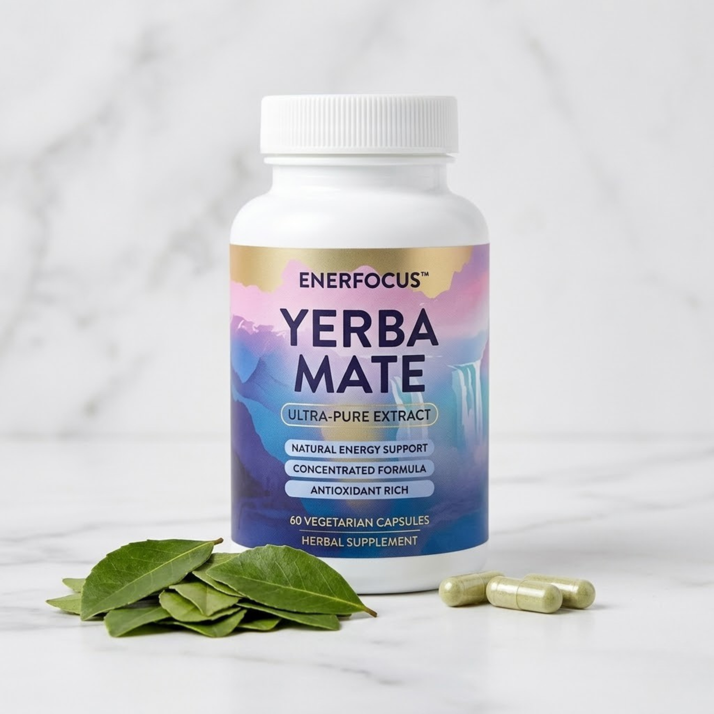 Yerba Mate Pura · Energía Natural · Sin Cafeína Artificial · Concentración Máxima