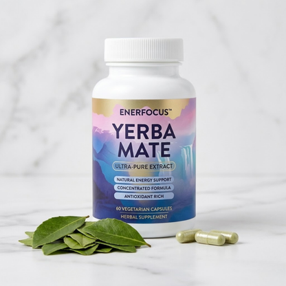 Yerba Mate Pura · Energía Natural · Sin Cafeína Artificial · Concentración Máxima