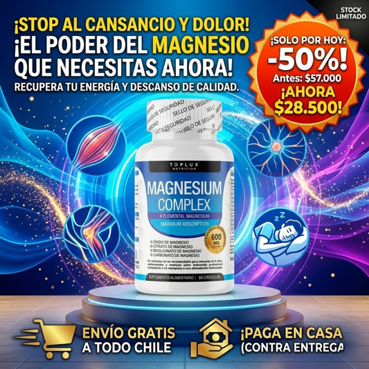 MagnaForce™ — Complejo de Magnesio 4 en 1 para Relajación Muscular, Sueño Profundo, Energía Sostenida y Absorción Máxima