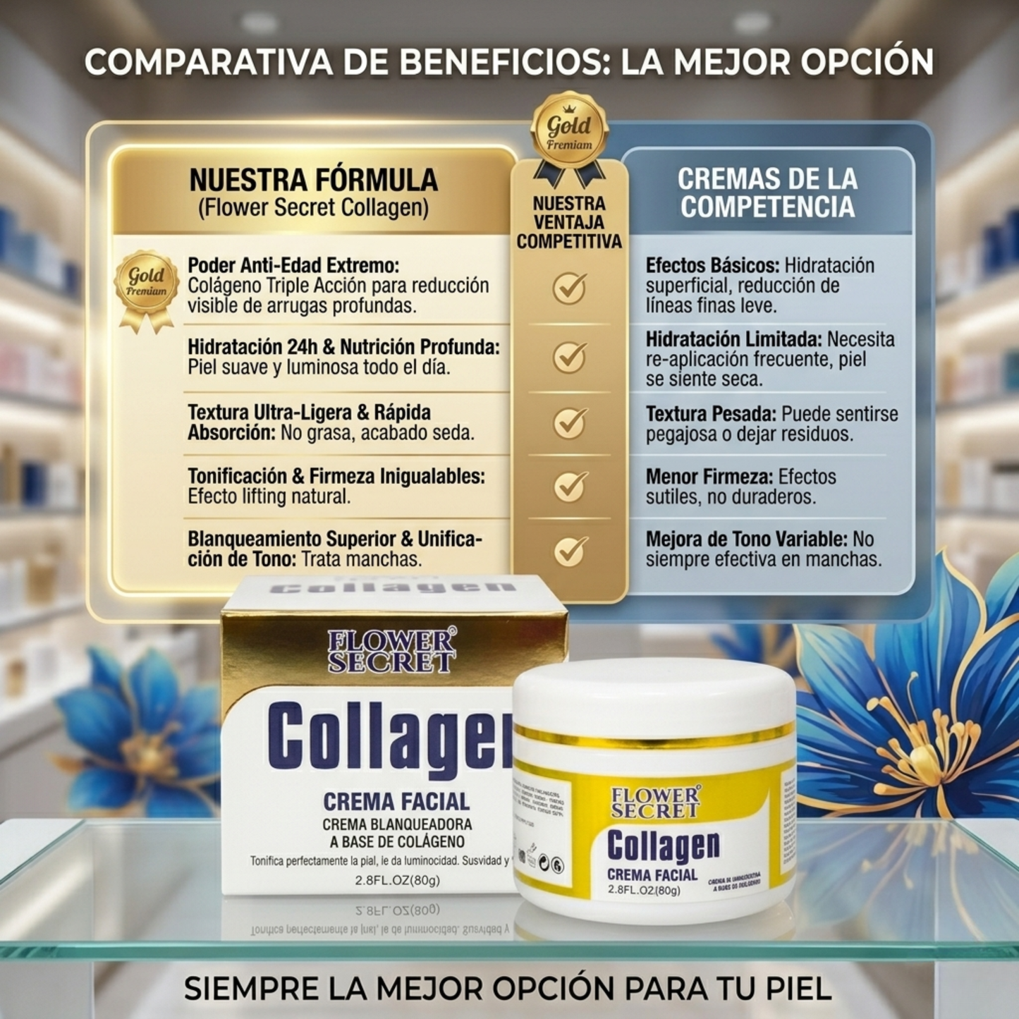 GlowPure™ — Crema Blanqueadora Facial con Colágeno y Ácido Hialurónico para Luminosidad, Firmeza y Piel Radiante